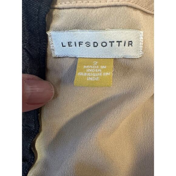 Leifsdottir Anthro Black Floral Lace Sleeveless Cocktail Dress Sz 2 Lined C16 - Picture 5 of 8